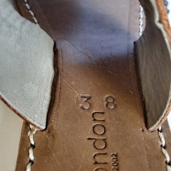 Laid Back London Women's Brown Beaded Leather Toe-Post Sandals Sz.8 - Picture 10 of 10